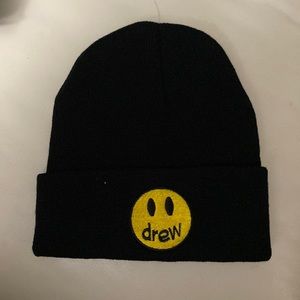 Drew house beanie black with 4 drew house stickers